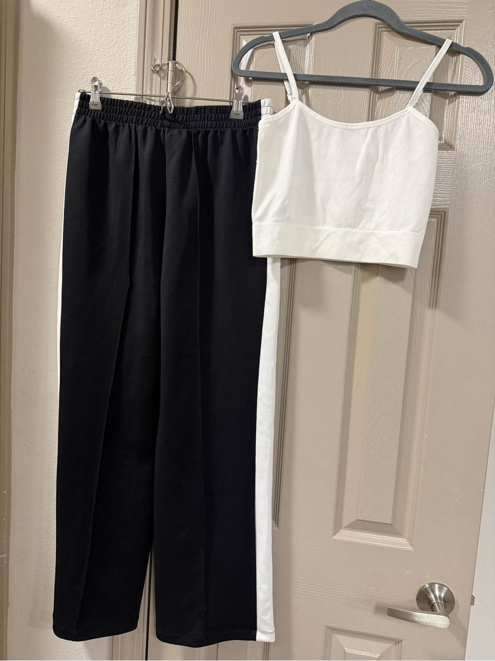 Sincerely Jules Black Track Pants with White Side Stripe